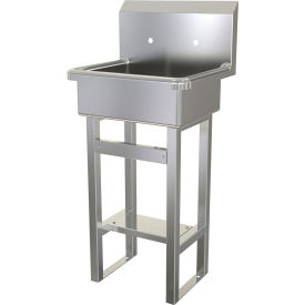 Floor Mount Sink with 8" Oc Holes Only, 16 Gauge view 2