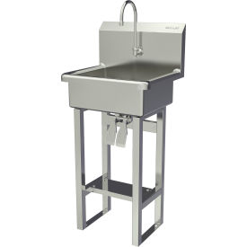 Floor Mount Sink with Double Knee Pedal Valve, 0.5 GPM view 2