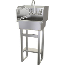 Floor Mount Sink with Faucet & Side Splash Guards, 2 GPM view 2