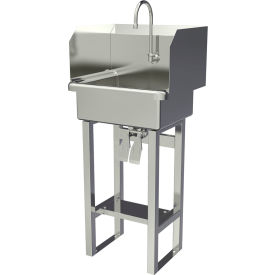 Floor Mount Sink with Double Knee Valve & Side Splash Guards, 2.0 GPM view 2