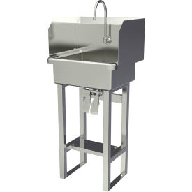 Floor Mount Sink with Double Knee Valve & Side Splash Guards, 0.5 GPM view 2