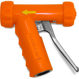 Sani-Lav N1SS Sani-Lav® N1SS Mid-Sized Stainless Steel Spray Nozzle - Safety Orange image.