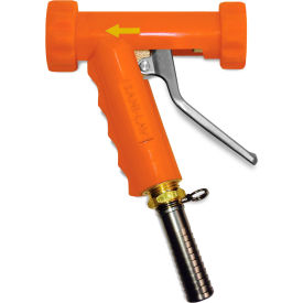 Sani-Lav N8120 Sani-Lav® N8120 Lrge Low-Flow Indust Spray Nozzle, Safety Ornge w/Brass Swivel Hose Adapter image.