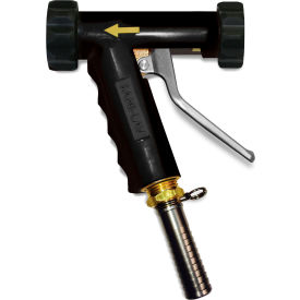 Sani-Lav N81B20 Sani-Lav® N81B20 Large Low-Flow Industrial Spray Nozzle, Black w/Brass Swivel Hose Adapter image.