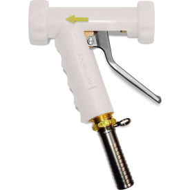 Sani-Lav N81W20 Sani-Lav® N81W20 Large Low-Flow Industrial Spray Nozzle, White w/Brass Swivel Hose Adapter image.