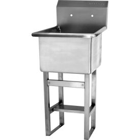 Floor Mount Sink with 8" OC Holes, 2 GPM Flow Rate, 14 Gauge Steel view 2