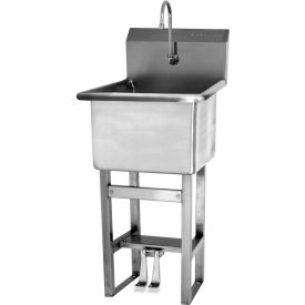 Sani-Lav® Wall Mount Sink with Double Foot Pedal Valve Flow Rate of 0.5 GPM 14 Gauge 