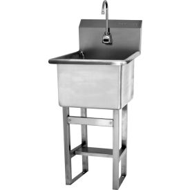 Sani-Lav® Floor Mount Sink with AC Powered Sensor Flow Rate of 0.5 GPM 14 Gauge 