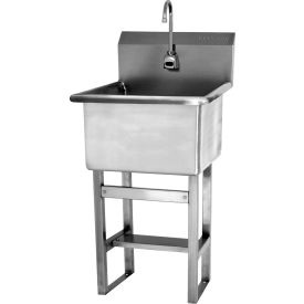 Sani-Lav® Floor Mount Sink with AC Powered Sensor Flow Rate of 2 GPM 8 Back Splash Height 