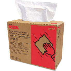 Cascades PRO Tuff-Job Scrim Reinforced Wipers 4-Ply 9-3/4" x 16-3/4" White 150/Box 6 Box/Carton