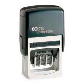 Cosco Inc 10129 Cosco® Printer S 220 Self-Inking Date Stamp, 6-Year Date Band, 5/32" x 1-1/2", Plastic, Black image.