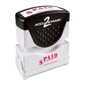 Cosco Inc 35578 Cosco® Pre-Inked Message Stamp, PAID, 1/2" x 1-5/8", Red image.