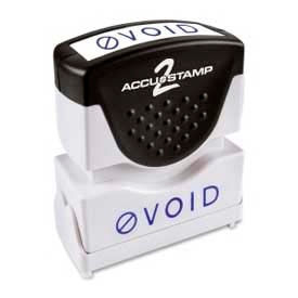 Cosco Inc 35584 Cosco® Pre-Inked Message Stamp, VOID, 1/2" x 1-5/8", Blue image.