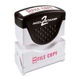 Cosco Inc 35596 Cosco® Pre-Inked Message Stamp, FILE COPY, 1/2" x 1-5/8", Red image.