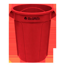 Global Industrial™ Plastic Round Trash Can 32 Gallon Red
