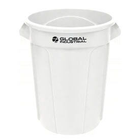 Global Industrial™ Plastic Round Trash Can 32 Gallon White