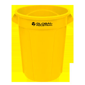 Global Industrial™ Plastic Round Trash Can 32 Gallon Yellow