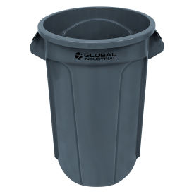 Global Industrial Plastic Round Trash Can 55 Gallon Gray 