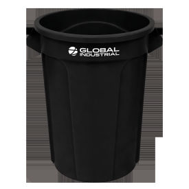 Global Industrial Plastic Round Trash Can 32 Gallon Black 