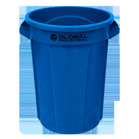 Global Industrial Plastic Round Trash Can 55 Gallon Blue 