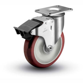 Colson 2.03256.95 BRK5 Colson® 2 Series Swivel Plate Caster 2.03256.95 BRK5 Poly With Brake 3-1/2" Dia. 250 Lb. image.