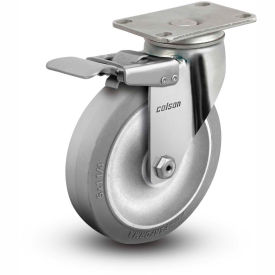Colson 2.03456.444 BRK4 Colson® 2 Series Swivel Plate Caster 2.03456.444 BRK4 Rubber With Brake 3-1/2" Dia. 250 Lb. image.