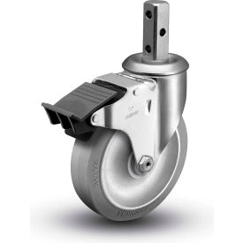 Colson 2.05270.445 BRK5 Colson 5" Caster with Square Swivel Stem and Brake, 2-1/16"H Stem, 325 Lb. Capacity image.