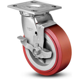 Colson 4.04109.929 BRK7 SS Colson® 4 Series Swivel Plate Caster 4.04109.929 BRK7 SS Poly With Brake 4" Dia. 600 Lb. image.