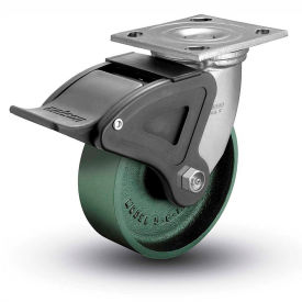 Colson 4.05109.139 BRK4 Colson® 4 Series Swivel Plate Caster 4.05109.139 BRK4 Cast Iron With Brake 5" Dia. 1000 Lb. image.