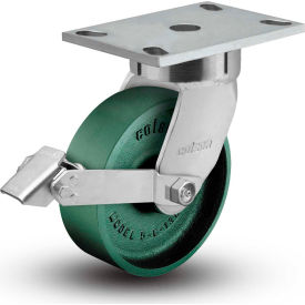 Colson 6.05289.139 BRK1 Colson® 6 Series Swivel Plate Caster 6.05289.139 BRK1 Cast Iron With Brake 5" Dia. 1000 Lb. image.