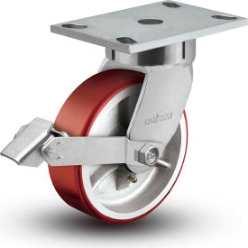 Colson 6.06289.949.7 BRK1 Colson® 6 Series Swivel Plate Caster 6.06289.949.7 BRK1 Poly With Brake 6" Dia. 1200 Lb. image.