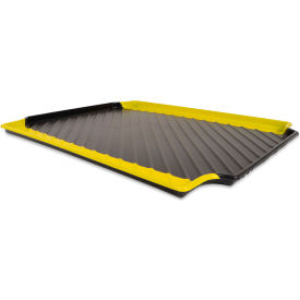 SPC Industrial™ Containment Tray 30"W x 24"D 2.5 Gallon Black/Yellow