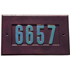 Qualarc ADD-1410-AC Manchester Address Plate w/3" Gold Brass Numbers, Antique Copper image.