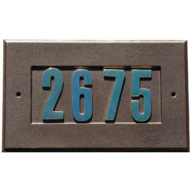 Manchester Address Plate w/3"" Gold Brass Numbers Bronze