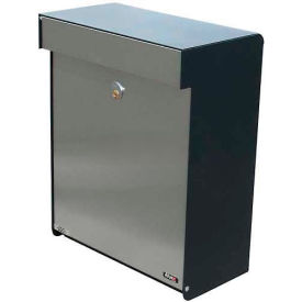 Qualarc ALX-GRM-BS Allux Series Wall Mount or Post Mailbox Grandform in Black/Stainless image.