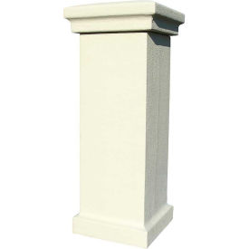 Qualarc MAN-STUCOL-SS Manchester Non-Locking Stucco Column Mailbox in Sandstone Color, (Column Only) image.