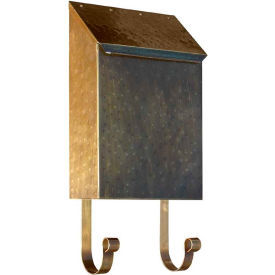 Qualarc MB-400-AB Provincial Series Vertical Wall Mount Mailbox in Hammered Antique Brass image.