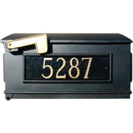 Qualarc LM3P-BL Lewiston Mailbox Only (No Post) with 3 Address Plates in Black image.