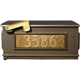Qualarc LM3P-BZ Lewiston Mailbox Only (No Post) with 3 Address Plates in Bronze image.