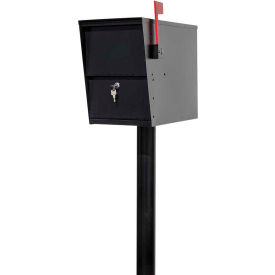 Qualarc LSLM-2000-PST LetterSentry Locking Mailbox LSLM-2000-PST, 10"W x 19-1/2"D x 15"H with 48"H In-Ground Post image.