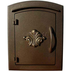 Qualarc MAN-S-1401-BZ Manchester Locking Security Option with Decorative Scroll Door, Manchester Faceplate in Bronze image.