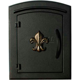 Manchester Locking Security Option with Decorative Fleur De Lis Door Manchester Faceplate in Black