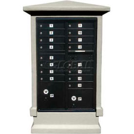 Decorative Stucco CBU Mailbox Center SHORT Pedestal (Column Only) in Gray Color