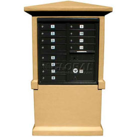 Decorative Stucco CBU Mailbox Center TALL Pedestal (Column Only) in Burnt Tuscan Color