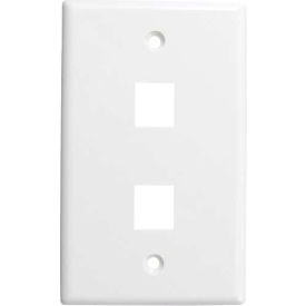 Chiptech, Inc Dba Vertical Cable 304-J2636/2P/WH Vertical Cable, 304-J2636/2P/WH, Double (2) Port Keystone Wall Plate (Flush) White image.