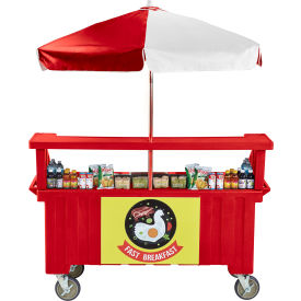 Cambro CVC724158 - Camcruiser Vending Cart 4 full size pans 6" deep Hot Red