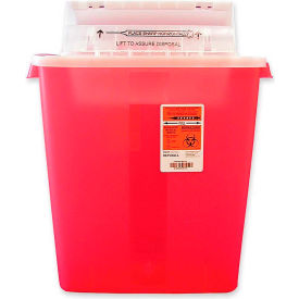 Covidien CVDS3GR100537 Covidien 3-Gallon SharpStar™ In-Room™ Sharps Container, Transparent Red image.