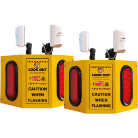 Collision Awareness Overhead Forklift Door Monitor 2 Boxes 4 Sensors 4 Lights 15' Cord