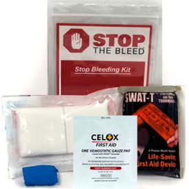 Celox CSBKSWT4004 Celox BioLogistex CSBKSWT4004 Compact Stop Bleeding Kit, 4"X4" Hemostatic Gauze, Tourniquet image.