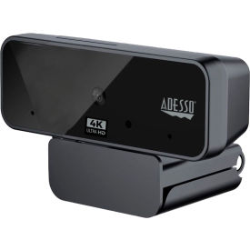 Adesso 4K Ultra HD USB Webcam with Built-in Dual Microphone and Privacy Shutter Cover
